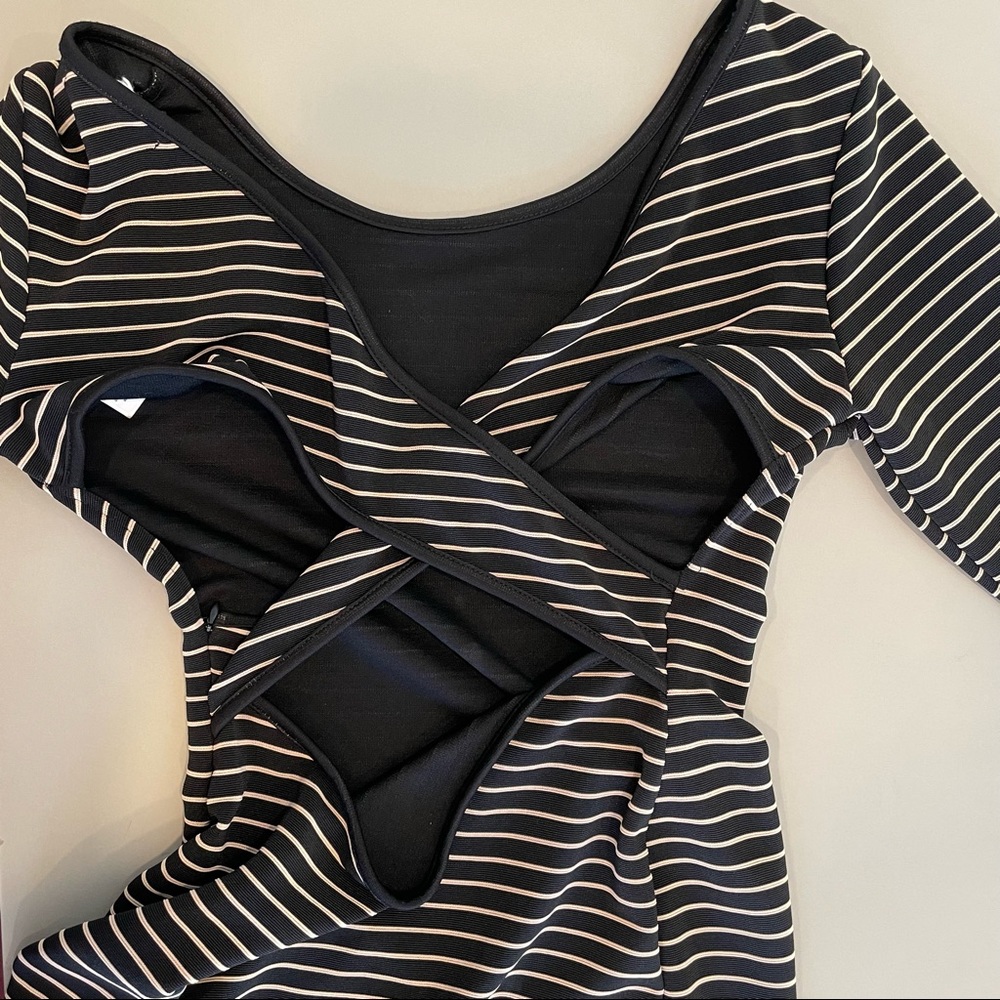 YA Los Angeles Long Sleeve Stripe Knot Dress